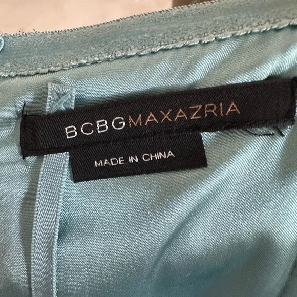 BCBGMaxAzria Teal and Gold Midi Dress - Picture 8 of 9